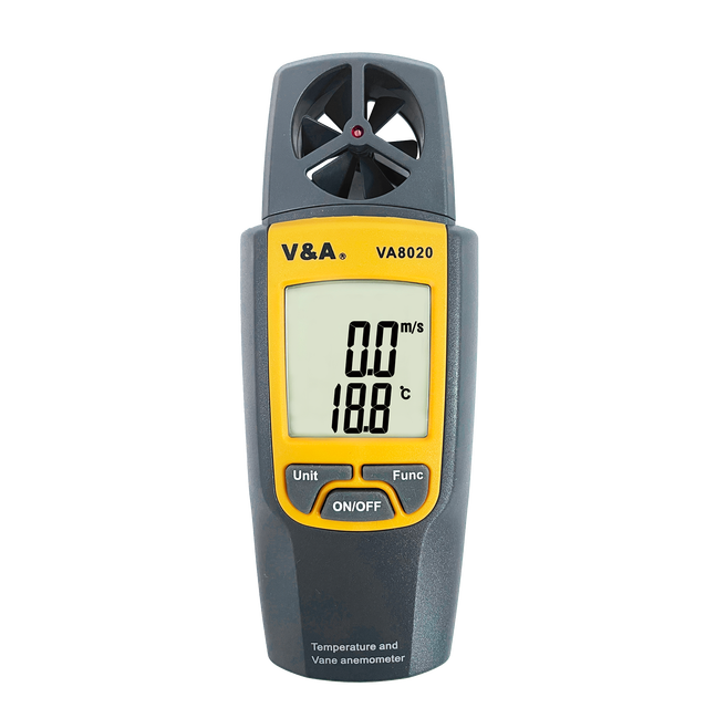 VA8020 LCD Digital Handheld Anemometer Wind Speed Meter Air Velocity Temperature Tester with ABS Material and Auto Power off