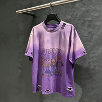 T-shirt Homme Tendance Personnalisé Décontracté 100% Coton Surdimensionné Délavé à l'Acide Imprimé DTG 220 Grammes Tricoté Assorti