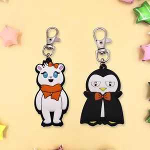 무료 디자인 사용자 정의 선물 공예 사용자 정의 로고 만화 애니메이션 고무 열쇠 고리 귀여운 고양이 기념품 PVC 키 체인 홀더