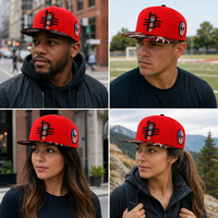 Casquette Snapback Rouge à Visière Plate Six Panneaux Broderie 3D Logo Personnalisé Réglable Streetwear Hip Hop Mode OEM Vente en Gros Faible MOQ
