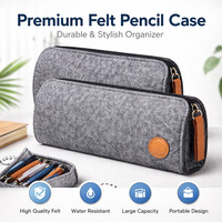 Étui à crayons pliable en feutre personnalisé, pochette de rangement, porte-stylos classique pour l'école, le bureau, sac cadeau