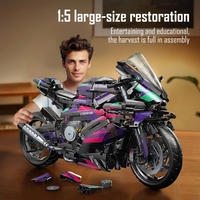 Precio de Fábrica, 1112 Piezas, Bloques de Construcción de Motocicleta Cyberpunk EN71, Plástico ABS, Juguete DIY Compatible con Modelos y Adornos