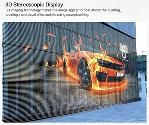 Outdoor LED Grid Screen 1080P 7000cd IP65 Waterproof <b>Silver</b> <b>Wall</b> Mount for Advertising Display - Product Image 3