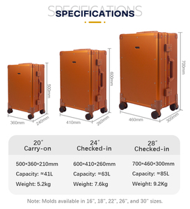 Valise de voyage personnalisable en aluminium de 20 pouces, série 2025, style classique, durable, surdimensionnée, avec carton de rangement intégré - Product Image 5