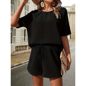 Da donna a maglia in due pezzi Shorts abbigliamento estivo abbigliamento moda all'ingrosso Waffle primavera <span class=keywords><strong>vestiti</strong></span> - Product Image 3