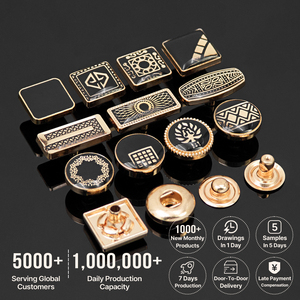 Vuông Vòng Kẽm Hợp Kim Người Đàn Ông Áo Sơ Mi 12Mm Báo Chí Biểu Tượng Mô Hình Kim Loại Abaya Thobe Snap Tùy Chỉnh Nút Với Logo Cho Quần Áo Thobe - Product Image 2