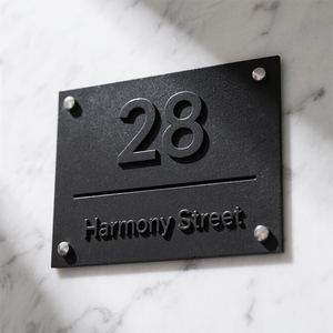 Tùy Chỉnh Hiện Đại Nhà Thép Không Gỉ Tên Tấm Cửa Số Đường Phố Địa Chỉ Dấu Hiệu Mảng Bám LED Cho Văn Phòng Trang Trí Quảng Cáo Nhà - Product Image 3