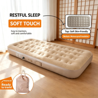 Matelas pneumatique avec pompe intégrée, rebord surélevé épais, lit d'air confortable, gonflage rapide, matelas portable pour le camping et les voyages