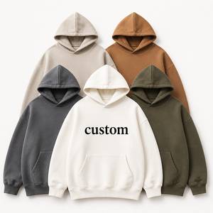 Sweat-shirt à capuche surdimensionné personnalisé en molleton vierge, plusieurs couleurs, OEM, usine de streetwear - Product Image 1