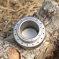 Réchaud à alcool extérieur Tasse en titane avec couvercle anti-feu Ensemble de brûleurs Fournitures de camping Pare-brise Réchaud à alcool