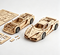 Modèle de supercar en bois à assembler soi-même, puzzle 3D en bois, kit de construction de voiture de sport, jouet éducatif artisanal