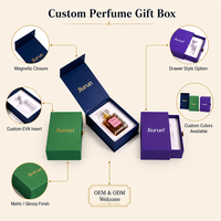 Kotak Parfum Magnetik Hitam Mewah Logo Kustom Kotak Kemasan Kardus Kaku Daur Ulang untuk Botol Kosmetik