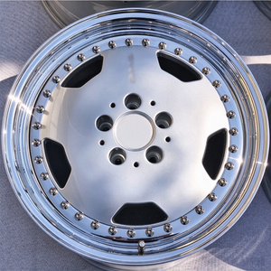 2-teilige polierte silberne Schmiederäder 5*120 5*112 5*114.3 18 19 20 21 22 Zoll Rennfelgen für R129 W126 C126 W124 W140 W201 <span class=keywords><strong>R107</strong></span> - Product Image 4