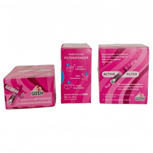 GIZEH Pink - Puntas de Filtro Activas de 6 mm con Carbón de Coco, 34 Unidades, Filtros Desechables para Cigarrillos, Rollos Slim - Product Image 3