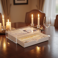 Boîte de rangement en acrylique pour Havdalah, boîte rituelle juive en Lucite avec tiroir et séparateur, coffret cadeau de fêtes Judaica