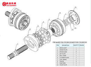 Xi यांत्रिक खुदाई भागों की यात्रा मोटर PC130-8MAG-85VP-1800E 21 मी-60-21-60-2100 हाइड्रोलिक मुख्य रिड्यूसर - Product Image 2