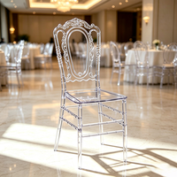 Chaise en acrylique transparente empilable pour usage commercial et domestique, chaise en acrylique cristal pour banquet, décoration de réception d'hôtel