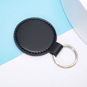 2025 Custom Logo Luxury Pu Leather <b>Keyring</b> <b>Mini</b> Circle Car Keychain for Promotion Gifts - Product Image 2
