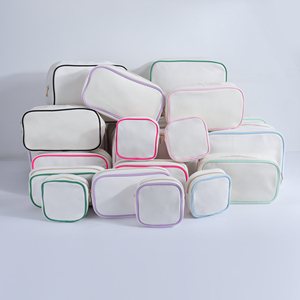 Pochette cosmétique portable pliable en toile de coton imperméable brodée sur mesure pour femme, organiseur de voyage avec fermeture éclair - Product Image 1