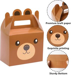 Boîtes à friandises Ours, fournitures de fête, boîtes cadeaux pour baby shower sur <span class=keywords><strong>le</strong></span> thème de l'ours, décorations d'anniversaire sur <span class=keywords><strong>le</strong></span> thème marron - Product Image 4