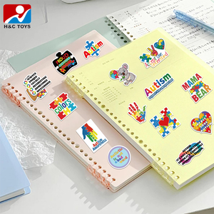 50 autocollants de dessins animés pour la Journée mondiale de la sensibilisation à l'autisme, autocollants DIY pour bagages, coques de téléphone, tablettes - Product Image 6