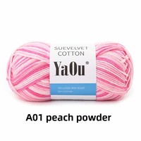 Benang Rajut Tangan Yi Ou 8-Ply Campuran Katun Mewah, Motif Celup, 100g, Grosir Pabrik
