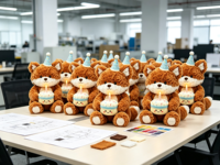 Peluche Renard d'Anniversaire en Coton Adorable, Jouet Doux en Peluche pour Enfants, Cadeau de Fête d'Anniversaire, Décoration Personnalisée OEM
