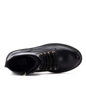 Xti Combat <b>Boots</b> Black Leather Lace Up Chunky Sole Women's Ankle <b>Boots</b> - Product Image 5
