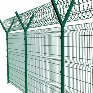 Cheap price powder coated garden curved welded wire mesh fence perimeter fencing garden fence