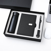 Coffret cadeau d'affaires A5 Carnet en PU Tasse isotherme Stylo métallique Clé USB Haut de gamme Personnalisation d'entreprise LOGO Vente en gros