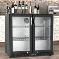 Nouvelle arrivée Mini Bar Réfrigérateur 2 portes Vitrine Congélateur Refroidissement par air à température unique Armoire de refroidissement de barre arrière