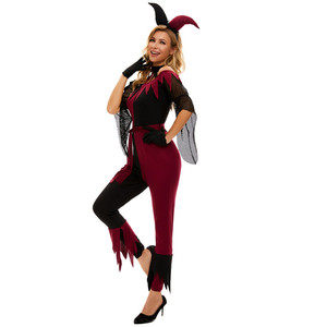 Costume de clown de cirque pour femme, costume <span class=keywords><strong>d</strong></span>'Halloween, <span class=keywords><strong>carnaval</strong></span>, combinaison de clown, <span class=keywords><strong>arlequin</strong></span> coquin - Product Image 5