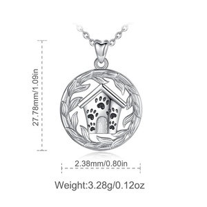 925 plata esterlina pet memorial casa perro <span class=keywords><strong>cachorro</strong></span> gato impresión de la pata colgante - Product Image 3