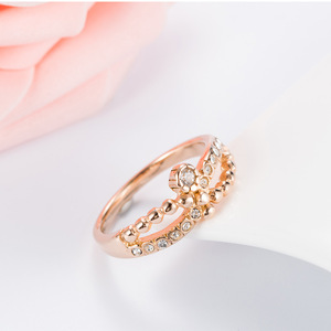 Anillo de Diamantes en Oro Rosa, Corte Brillante Redondo, Joyería de Boda para Mujer, Uso Diario - Product Image 4