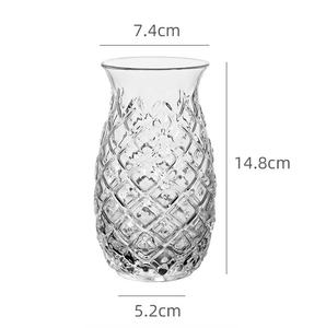 Vaso de cóctel de barra de piña de diseño vintage, vaso de vino y jugo en relieve creativo, vaso de barman transparente - Product Image 4