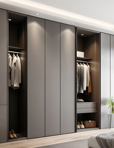 Armoire moderne sur mesure à double <span class=keywords><strong>porte</strong></span> en bois écologique, dressing, appartement, rangement de vêtements, meubles de chambre à coucher, armoire en verre - Product Image 3