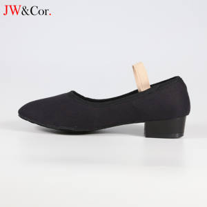 Zapatos <span class=keywords><strong>de</strong></span> <span class=keywords><strong>Ballet</strong></span> Profesionales <span class=keywords><strong>de</strong></span> Alta Calidad para Profesora, <span class=keywords><strong>de</strong></span> Lona, Tacón Bajo, Color Negro, para Mujer, Venta al Por Mayor JW - Product Image 4