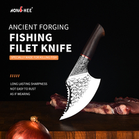 5 pouces 5CR15MOV acier inoxydable forgé à la main cuisine Filet de pêche couteau à viande couteau à poisson de boucher