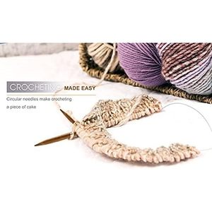 Aiguilles à tricoter circulaires en bambou Indskill, dernières versions, colorées, semi-peintes, 32 pouces, taille US 6, 4 mm, pour projets de tricot faits main. - Product Image 5