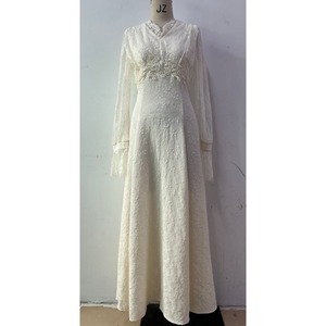 Nuovo Abito Lungo Estivo 2026 da Donna con Scollo a V, Maniche a Sbuffo in Pizzo, Stile Francese Chic, Elegante, Vita Alta, Bianco, da Festa - Product Image 6