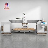 Sierra de Puente CNC de 5 Ejes y Motor de Fresado para Procesamiento de Granito y Cuarzo, Máquina Multifuncional de Corte de Piedra Hualong HKNC-650PLUS