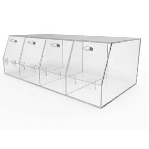 Glamdisplay supermarket bulk food candy chocolate bin slatwall candy scoop dispenser clear acrylic candy bin