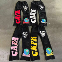 Streetwear Jean Pantalon Coton Epais Brodé Applique Patches Baggy Stacked Pantalon de Survêtement Vintage Pantalon en Denim Personnalisé pour Hommes