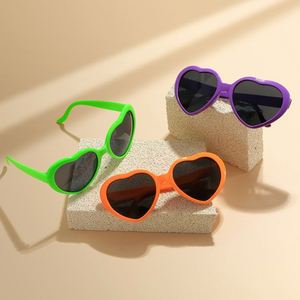 Colorful PC Lightweight Fashion Party Beach Travel UV Protection Trendy Photo Props <b>Heart</b> Shape Sunglasses - Product Image 1