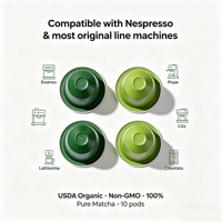 Paquete Variado de Cápsulas de Matcha con Sabores Naturales Surtidos, Cápsulas Compatibles con Máquinas de Café, Marca Privada, OEM, ODM, Suministro al por Mayor