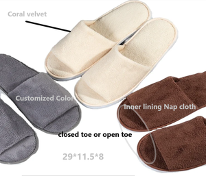 Pantofole Calde e Morbide Monouso in Velluto Corallo Ecologico con Colore e Misura Personalizzati per Hotel, Spa e Uso Domestico - Product Image 2