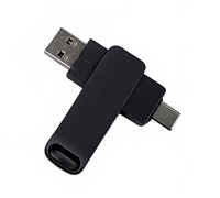 Unidad Flash USB Multifunción 2 en 1, Giratoria, Metálica, OTG, USB 2.0, 8GB, 16GB, 32GB, 64GB, Personalizable al por Mayor, Tipo-C