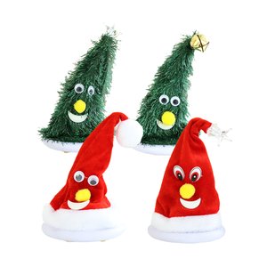 بيع بالجملة ألعاب عيد الميلاد القطيفة الكهربائية الرقص سانتا كلوز ثلج وشجرة دمى الغناء مع القطن PP ملء هدايا العيد - Product Image 1