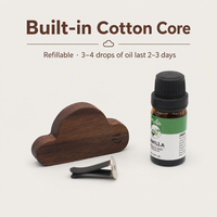 Diffuseur voiture rechargeable en bois de noyer pour grille, accessoire magnétique d'aromathérapie aux huiles essentielles
