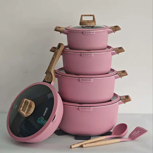 Ensemble de 15 casseroles en aluminium, comprenant une casserole de 32 cm et une poêle profonde de 28 cm, fabrication chinoise, ustensiles de cuisine antiadhésifs <span class=keywords><strong>pour</strong></span> la maison, les fêtes et les banquets - Product Image 1